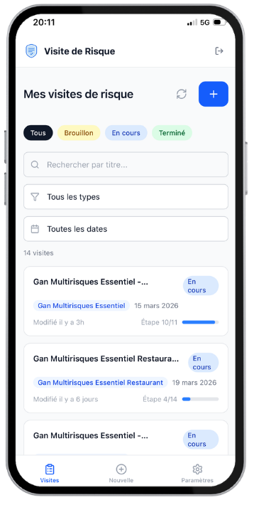 Liste des visites et PDF